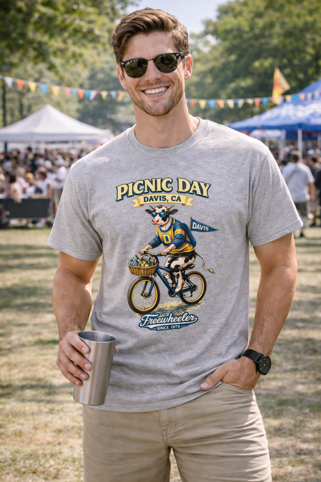 Davis CA, Picnic Day Shirt by Freewheeler Bicycle Company