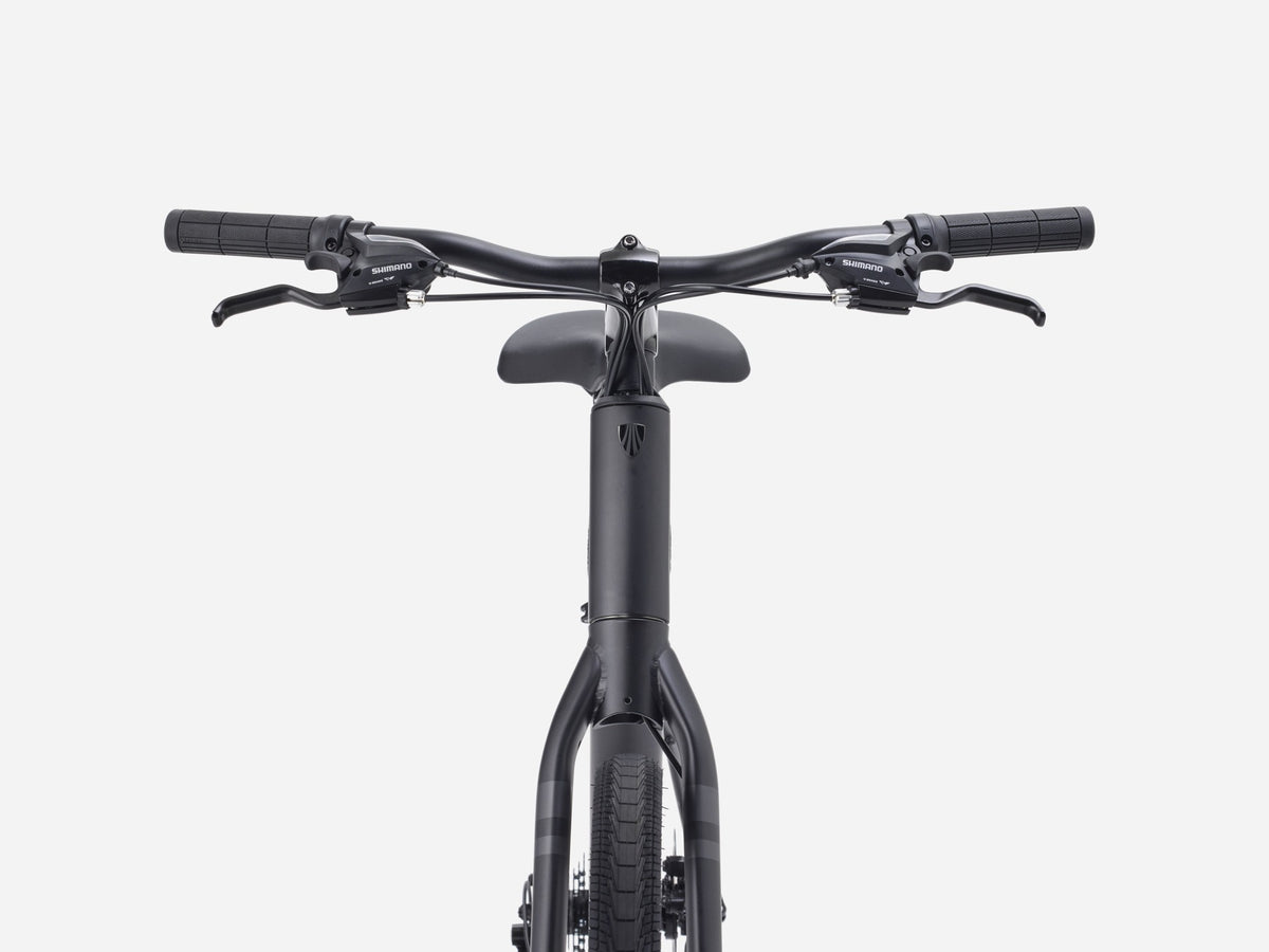 Trek Verve 1 step-over hybrid bike in Dark Web